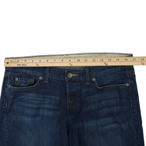 Lands End Canvas Boyfriend Fit Jeans Womens Size 31 Button Fly Medium Wash Denim - Picture 3 of 15